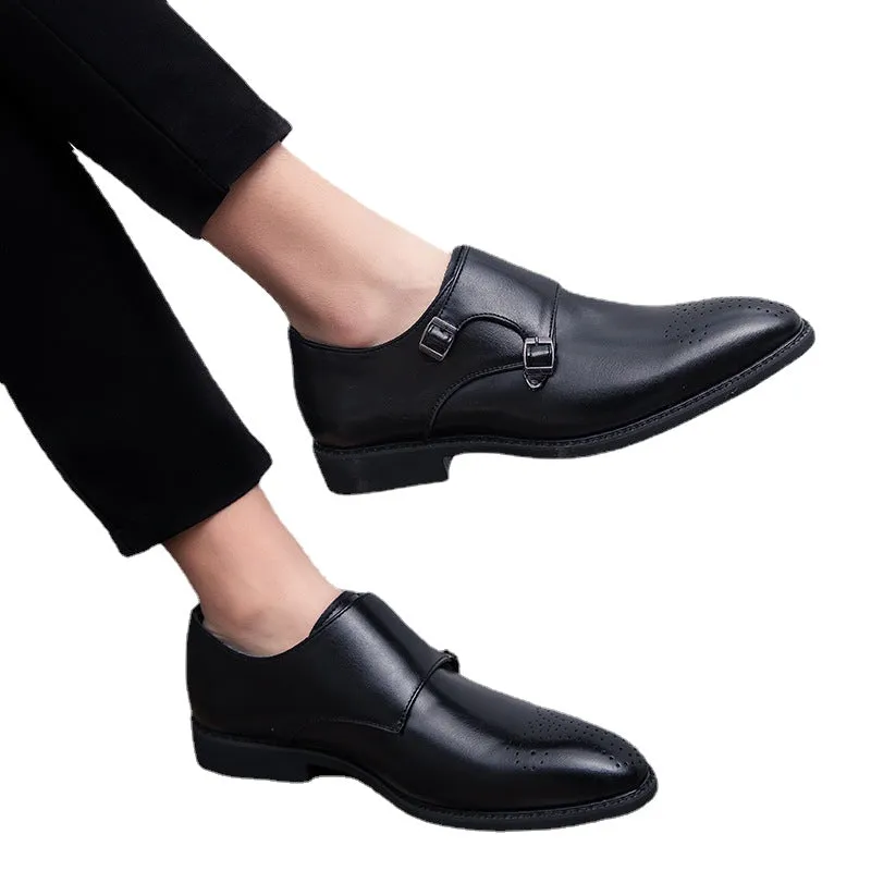 Spring Men's Dress Shoes Men's Korean Business Casual Metal Clasp Men's Shoes