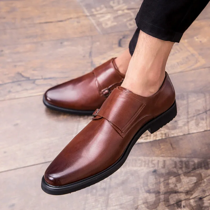 Spring Men's Dress Shoes Men's Korean Business Casual Metal Clasp Men's Shoes