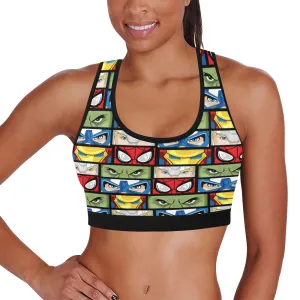 Super Heroes Eyes Women's Athletic Sports Bra