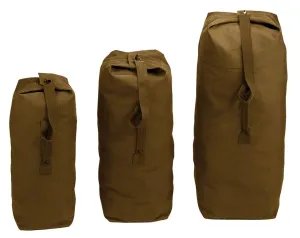 Top Load Canvas Duffle Bags- Black or Olive Drab