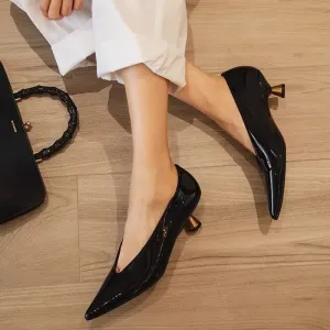 Uniwim Sexy Women High Heels Shoes Pointed Toe Dress Party Shoes Fashion Office Sandals Shallow Elegant Leather Zapatos Female Pumps