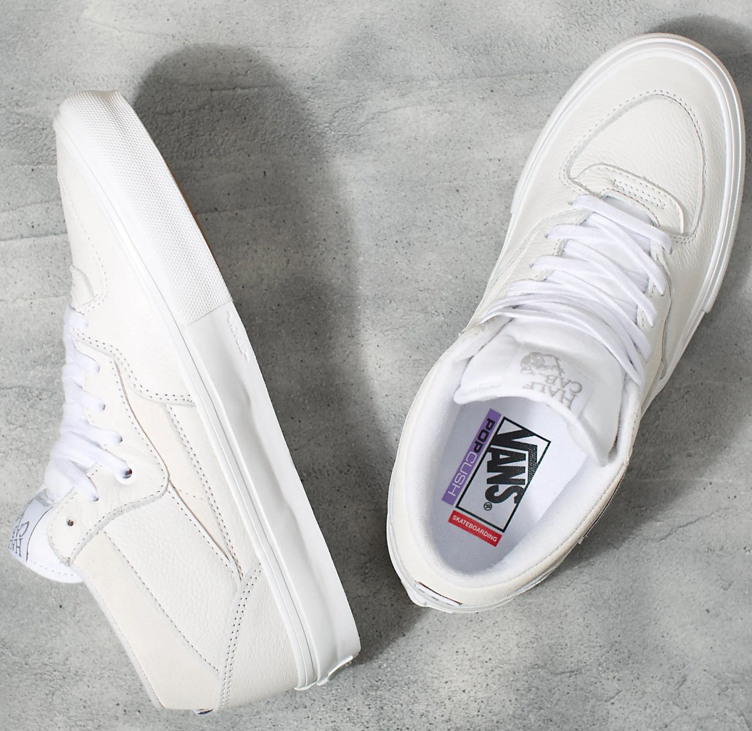 Vans Daz Skate Half Cab Shoes - White/White