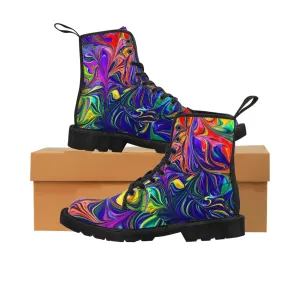 Women's Canvas Boots with colorful design