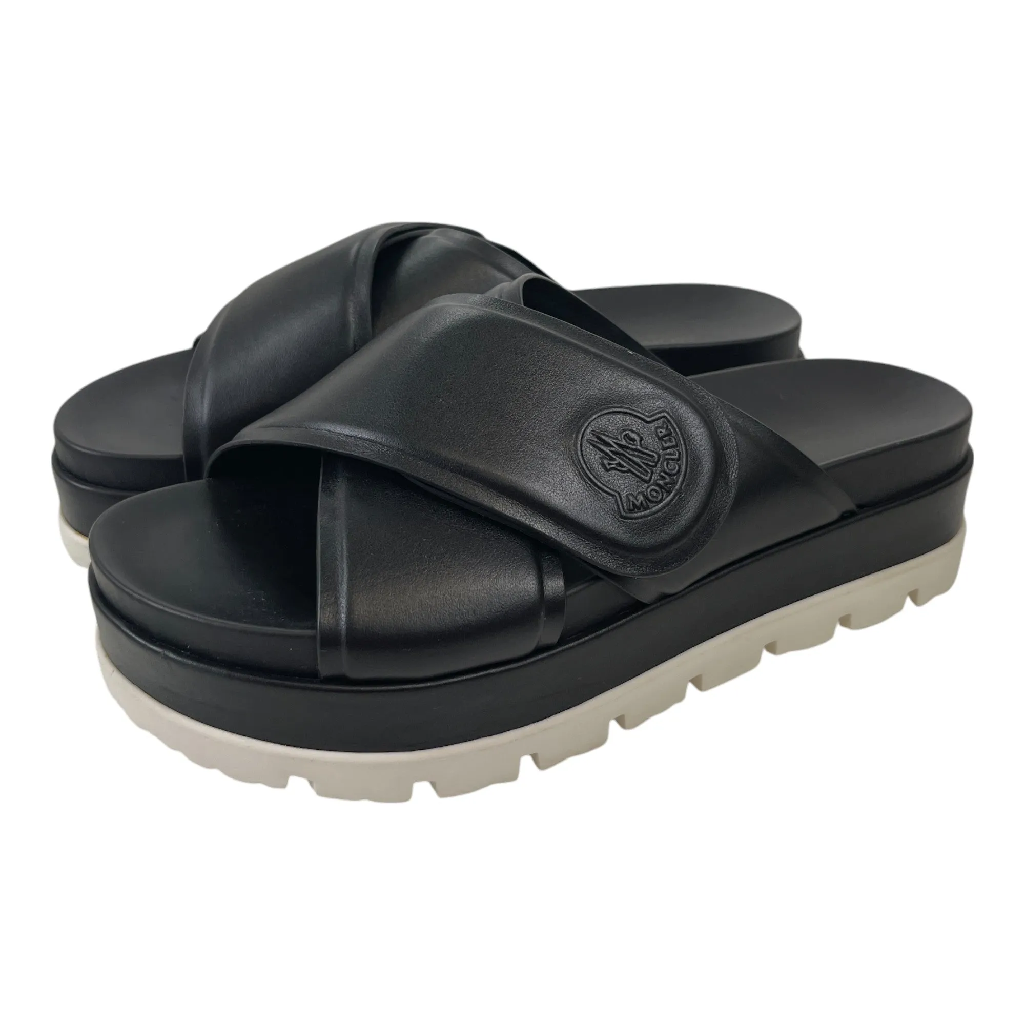 Women's Embossed Logo Sandals Black Size EU 37 / UK 4